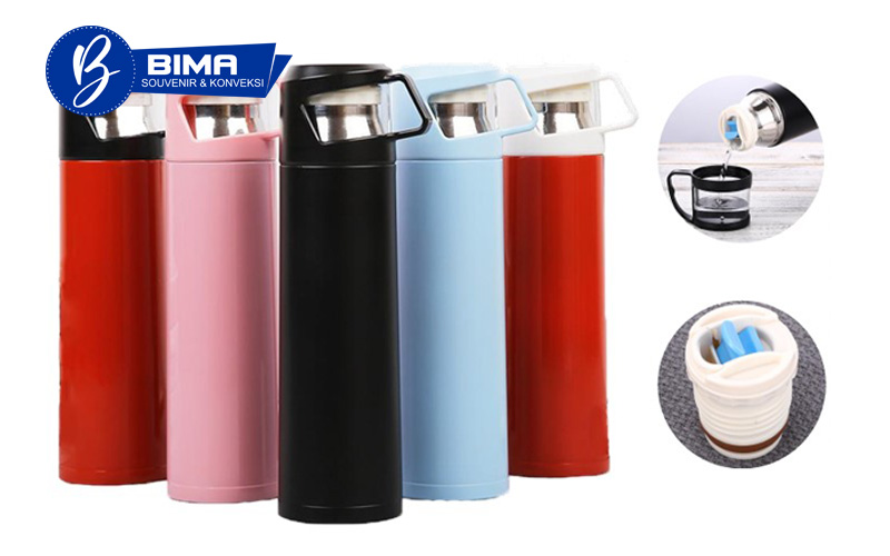 Souvenir Tumbler Stainless Custom Logo – Tumbler Vacuum Flask + Cup