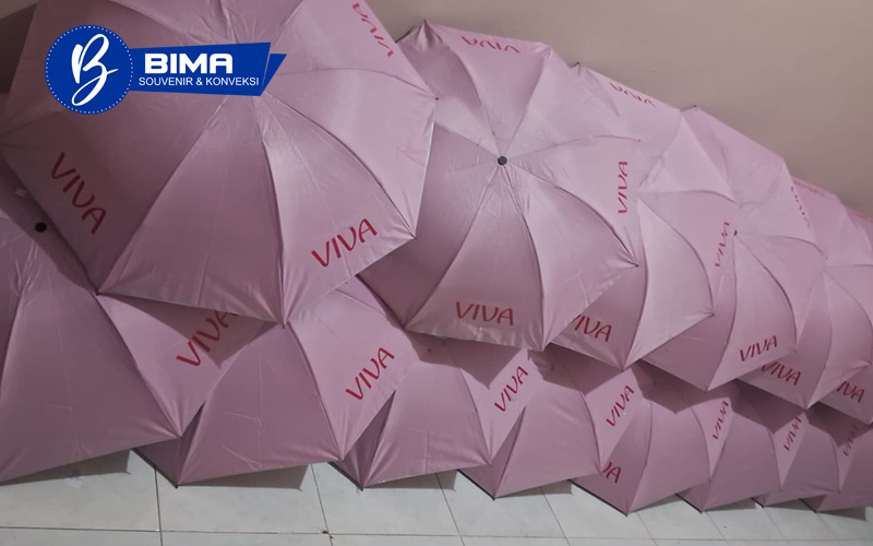 Foto produk jadi souvenir payung viva cosmestics sablon nama
