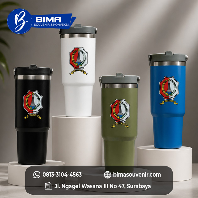Tumbler Classic Stainless Pemkab Bojonegoro background abu abu